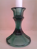 Green Depression Glass Candlestick Holders