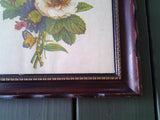 Vintage Floral Print in Wooden Frame