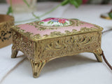 Vintage Pink and Gold Ring Box