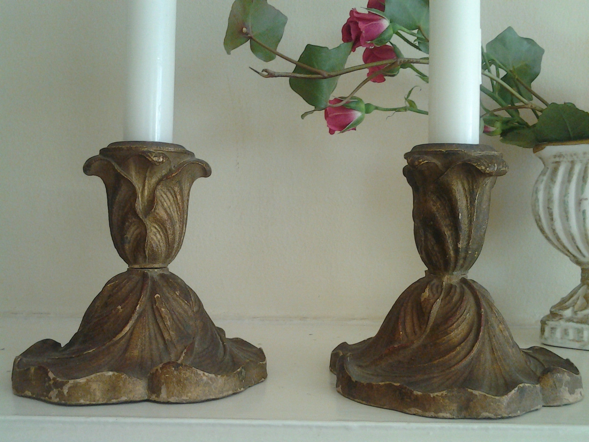 Vintage Syroco Wood Candlestick Holders – Golden Fancies