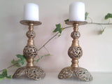 Ornate Brass Candle Holders