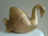 Vintage 22KT Weeping Gold Swan Planter