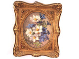 Blue and White Floral Print in Vintage Frame