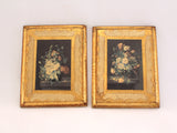 Vintage Florentia Floral Still Life Plaques Set of Two