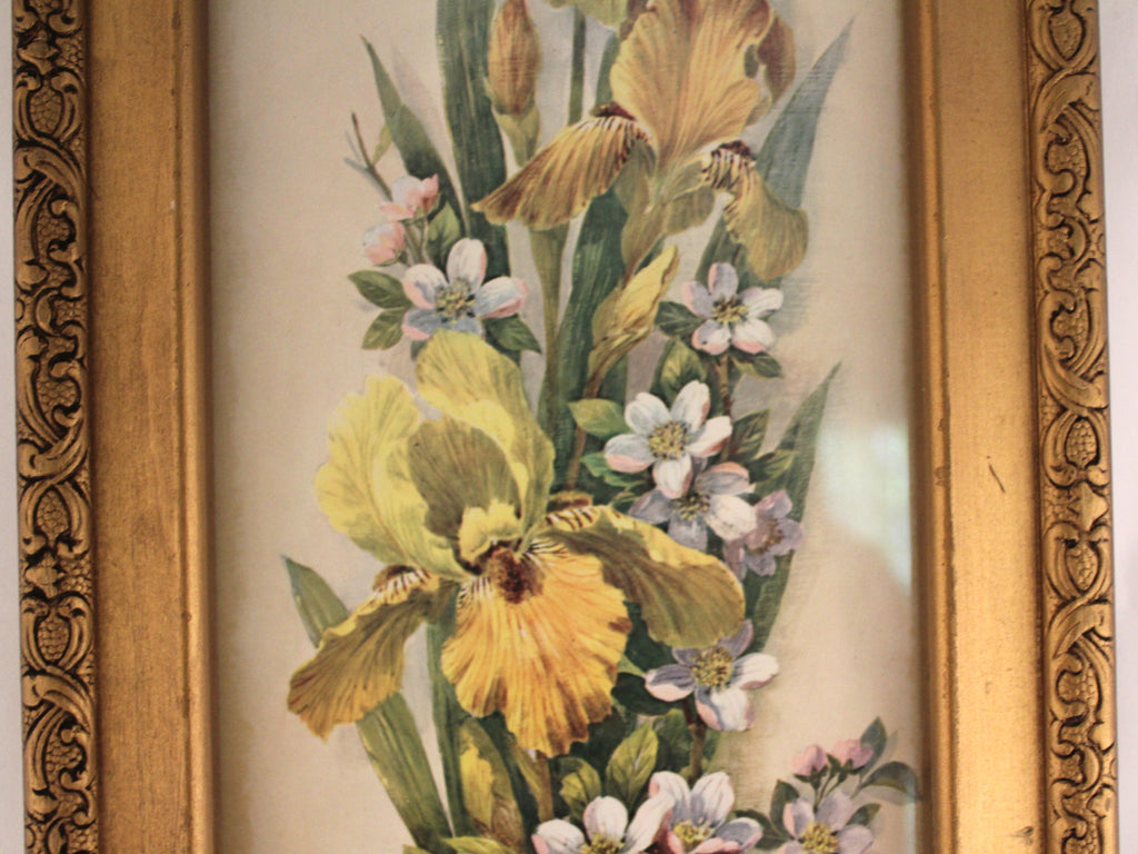 Vintage Framed Robert Laessig Floral Print