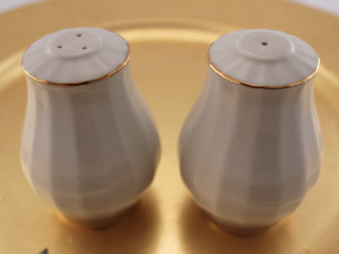 White and Gold Salt and Pepper Shakers