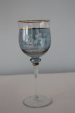 Blue and Gold Vintage Wine Glass
